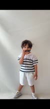 Müslin şort palmiye desen file bluz 