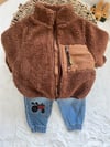 Peluş kahve mont 