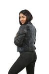 Bayan Gerçek Deri Kışlık Spor Biker Mont  Mavi  bk-382-18668 FA2