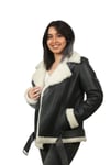 Bayan Gerçek Deri Kışlık Spor Biker Mont Kürk Siyah BK-1175-19218 FA2