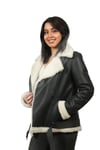 Bayan Gerçek Deri Kışlık Spor Biker Mont Kürk Siyah BK-1175-19218 FA2