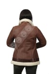 Bayan Gerçek Deri Kışlık Spor Biker Mont Kürk Viski bo-1177-19180 FA2
