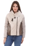 Bayan Gerçek Deri Kışlık Spor Kapşonlu Mont Bej BK-1579 - 19974 FA3