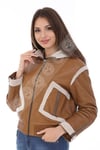 Bayan Gerçek Deri Kışlık Spor Luxury Kapşonlu Mont Bengal BK-1576 - 19975 FA3