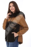 Bayan Gerçek Deri Kışlık Spor Luxury Kapşonlu Mont Bengal BK-1577 - 19977 FA3