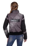 Bayan Gerçek Deri Kışlık Spor Mont Kapşonlu Su Geçirmez Kumaş Şişme Beli Lastikli Gri EBK-1420-19592 FA2