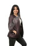 Bayan Gerçek Deri Klasik Ceket  Bordo bo-1291-19308 FA2