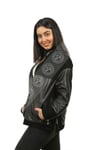 Bayan Gerçek Deri Klasik Ceket  Oversize Süet Siyah bk-1290-19297 FA2