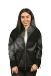 Bayan Gerçek Deri Klasik Ceket  Oversize Süet Siyah bk-1290-19297 FA2