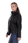 Bayan Gerçek Deri Klasik Ceket Oversize Lacivert BK-1429 A-19595 FA2