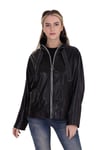 Bayan Gerçek Deri Klasik Ceket Oversize Lacivert BK-1429 A-19595 FA2