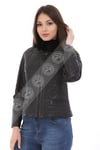 Bayan Gerçek Deri Klasik Luxury Ceket Siyah BK-1608 - 20041 FA3