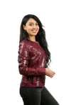 Bayan Gerçek Deri Klasik Luxury Ceket Komple  Bordo bk-1017-19134 FA2