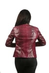 Bayan Gerçek Deri Klasik Luxury Ceket Komple  Bordo bk-1017-19134 FA2