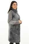 Bayan Gerçek Deri Klasik Luxury Kaban  Triko Rex Gri mk-305-19511 FA2