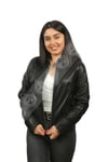 Bayan Gerçek Deri Klasik Mont Oversize Süet Siyah MBK-1298-19341 FA2
