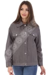 Bayan Gerçek Deri Klasik Oversize Ceket Gri BK-1581 - 19994 FA3