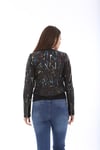 Bayan Gerçek Deri Spor Biker Ceket Siyah BK-1155 - 20034 FA3