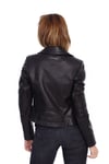 Bayan Gerçek Deri Spor Biker Mont  Siyah bk-1294-19296 FA2