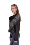 Bayan Gerçek Deri Spor Biker Mont  Siyah bk-1325-19370 FA2