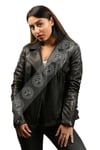 Bayan Gerçek Deri Spor Biker Mont  Siyah bk-1205-19092 FA2