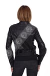 Bayan Gerçek Deri Spor Biker Mont  Siyah BK-1508-19807 FA2