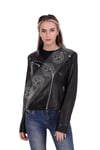 Bayan Gerçek Deri Spor Biker Mont  Siyah bk-1325-19370 FA2