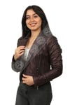 Bayan Gerçek Deri Spor Biker Mont Bordo bk-1146-19305 FA2