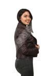 Bayan Gerçek Deri Spor Biker Mont Bordo bk-1146-19305 FA2