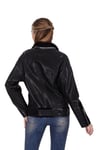 Bayan Gerçek Deri Spor Biker Mont Oversize Süet Siyah bk-1440-19606 FA2