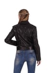 Bayan Gerçek Deri Spor biker Mont Siyah BK-827-19564 FA2