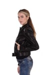 Bayan Gerçek Deri Spor biker Mont Siyah BK-827-19564 FA2