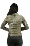 Bayan Gerçek Deri Spor Biker Mont Yeşil BK-1146-18931 FA2