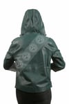 Bayan Gerçek Deri Spor Ceket Kapşonlu Oversize Yeşil BK-997-18896 FA2