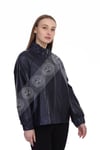 Bayan Gerçek Deri Spor Ceket Oversize Lacivert BK-1457A-19716 FA2