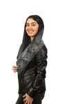 Bayan Gerçek Deri Spor Ceket Siyah MBK-1300-19338 FA2