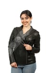 Bayan Gerçek Deri Spor Biker Mont  Siyah MBK-1308-19347 FA2