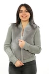 Bayan Gerçek Deri Spor Luxury Mont Beli Lastikli Vizon Triko Gri mk-trk-3169-19504 FA2