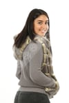 Bayan Gerçek Deri Spor Luxury Mont Kapşonlu Beli Lastikli Rex Triko Gri mk-2380-19508 FA2