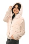 Bayan Gerçek Deri Spor Luxury Mont Kapşonlu Beli Lastikli Rex Triko Pembe mk-2380-19506 FA2