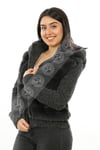Bayan Gerçek Deri Spor Luxury Mont Kapşonlu Beli Lastikli Rex Triko Antrasit mk-2380-19509 FA2