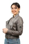 Bayan Gerçek Deri Spor Luxury Mont Yazılı Gri bk-1356-19446 FA2