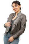 Bayan Gerçek Deri Spor Luxury Mont Yazılı Gri bk-1356-19446 FA2