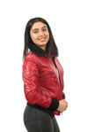Bayan Gerçek Deri Spor Mont  Beli Lastikli Kırmızı MBK-1297-19438 FA2