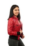 Bayan Gerçek Deri Spor Mont  Beli Lastikli Kırmızı MBK-1297-19438 FA2
