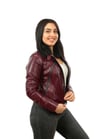 Bayan Gerçek Deri Spor Mont  Bordo BK-1306-19425 FA2