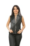 Bayan Gerçek Deri Spor Yelek  Alpaka Gri-Siyah YLK-B-1263-19268 FA2