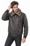 ERkek deri mont fermuarlı kürk yakalı.Code:23938