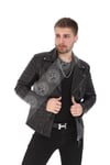 Erkek Gerçek Deri Biker Mont FA3 KAP-1001- 19983 Siyah FA3