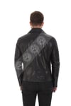 Erkek Gerçek Deri Biker Mont FA3 KAP-1001- 19983 Siyah FA3
